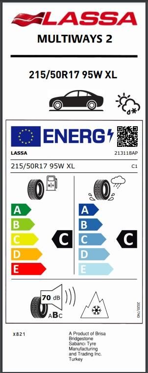 215/50R17 95W XL MULTIWAYS 2 LASSA