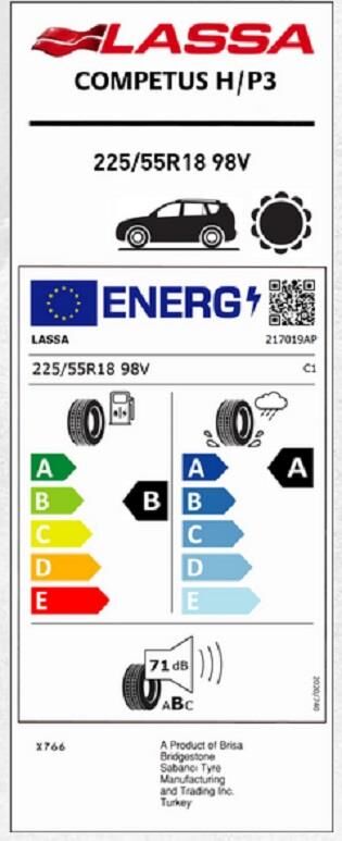 225/55R18 98V COMPETUS H/P 3 LASSA