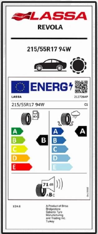 215/55R17 94W REVOLA LASSA