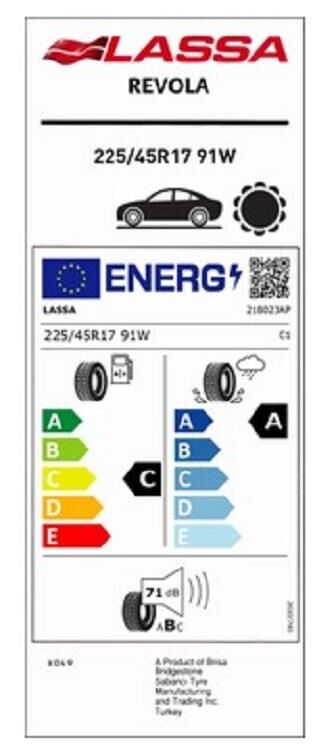 225/45R17 91W REVOLA LASSA