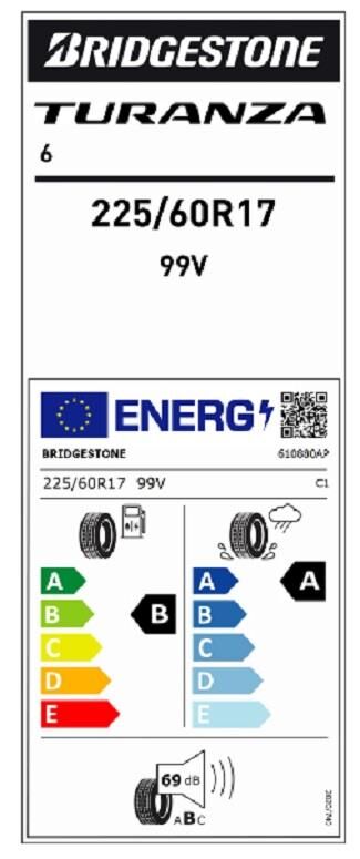 225/60R17 99V TURANZA 6 BRIDGESTONE