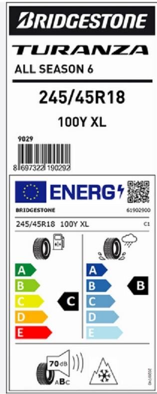 245/45R18 100Y XL TURANZA ALL SEASON 6 BRIDGESTONE