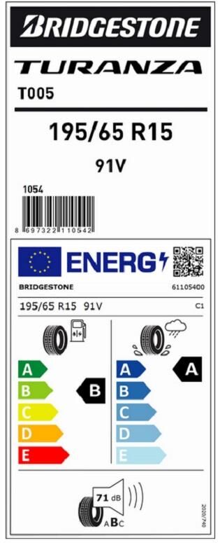 195/65R15 91V T005 BRIDGESTONE