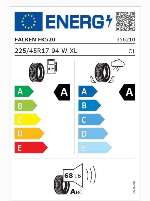 225/45R17 TL 94W XL AZENIS FK520 4GDMV FALKEN