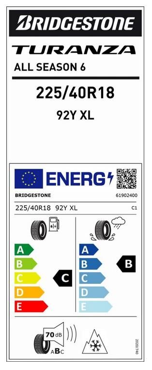 225/40R18 92Y XL TURANZA ALL SEASON 6 BRIDGESTONE