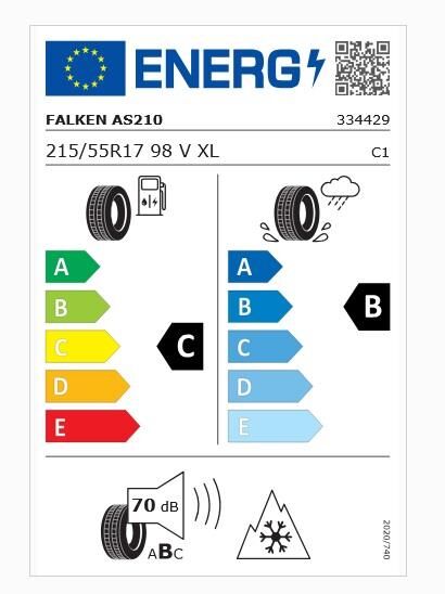 215/55R17 TL 98V XL EUROALL SEASON AS210 FALKEN