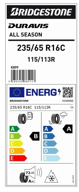235/65R16 C 121/119R DURAVIS A/S EVO BRIDGESTONE