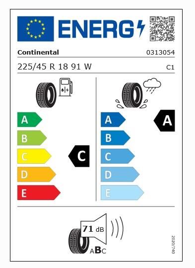 225/45R18 91W PC7 FR CONTİNENTAL