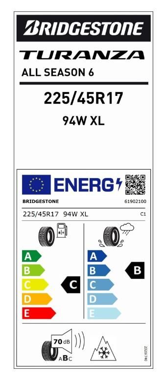 225/45R17 94W XL TURANZA ALL SEASON 6 BRIDGESTONE