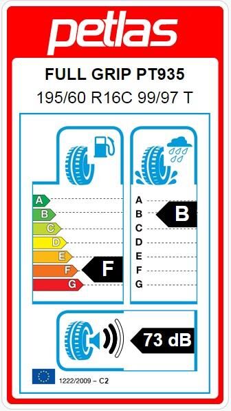 195/60R16 C TL 99/97T 6PR FULL GRIP PT935 PETLAS