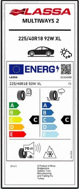 225/40R18 92W XL MULTİWAYS 2 LASSA