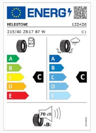 215/40R17 TL 87W REINF. CARMILE SPORT MILESTONE