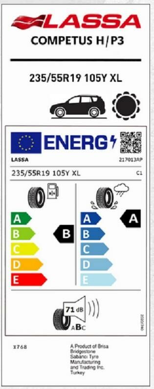 235/55R19 105Y XL COMPETUS H/P 3 LASSA
