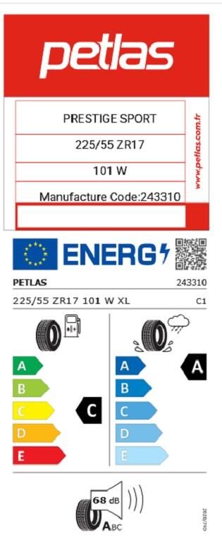 225/55R17 TL 101W XL PRESTIGE SPORT PETLAS