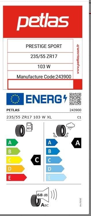 235/55R17 TL 103W XL PRESTIGE SPORT PETLAS