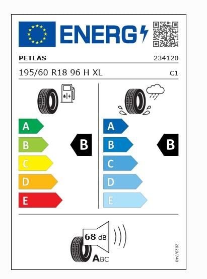 195/60R18 TL 96H XL PRIME COMFORT PETLAS