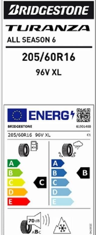 205/60R16 96V XL TURANZA ALL SEASON 6 BRIDGESTONE