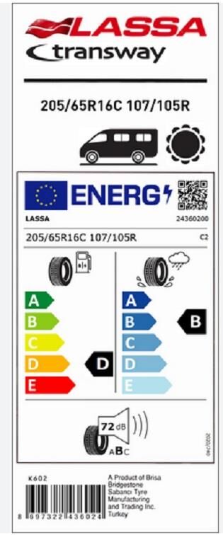 205/65R16 C 107/105R TRANSWAY LASSA