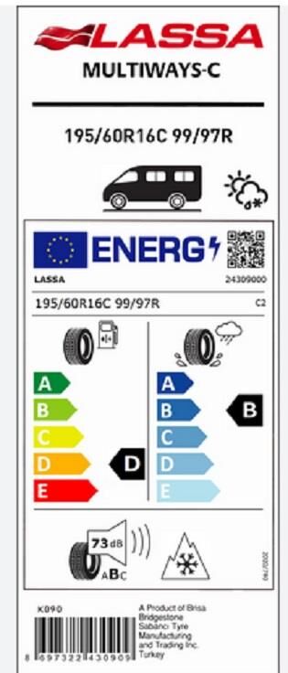 195/60R16 C 99/97R 6PR MULTIWAYS-C LASSA