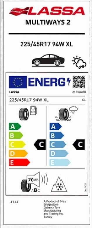 225/45R17 94W XL MULTİWAYS 2 LASSA