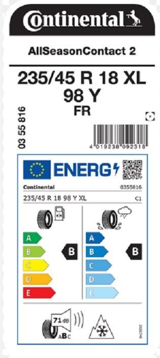 235/45R18 98Y XL FR ASC2 CONTİNENTAL
