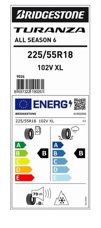 225/55R18 102V XL TURANZA ALL SEASON 6 BRIDGESTONE