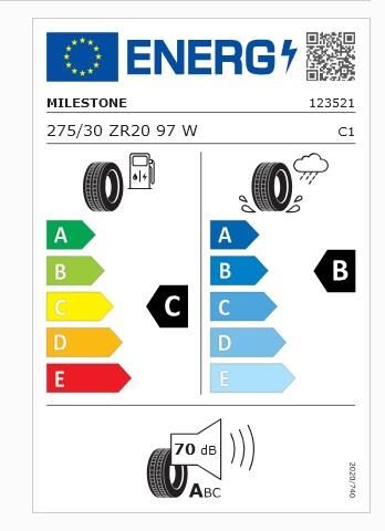 275/30R20 TL 97W REINF. CARMILE SPORT MILESTONE