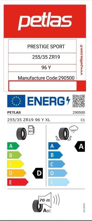 255/35R19 TL 96Y XL PRESTIGE SPORT PETLAS