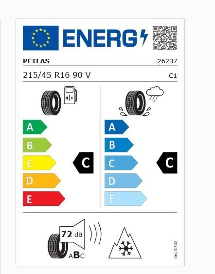 215/45R16 TL 90V REINF. MULTI ACTION PT565 PETLAS