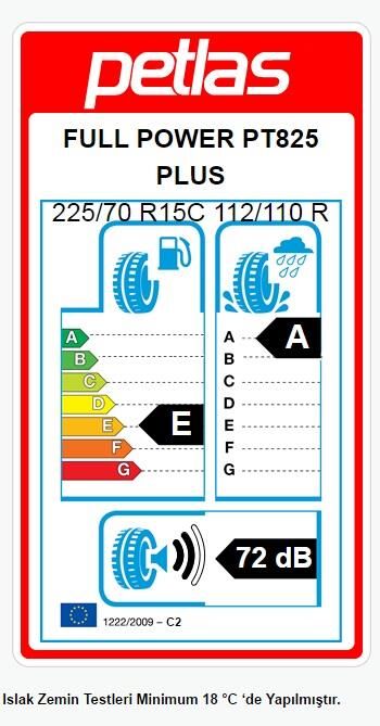225/70R15 C TL 112/110R 8PR FULL POWER PT825 PLUS PETLAS