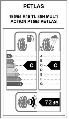 195/55R16 TL 87H MULTI ACTION PT565 PETLAS