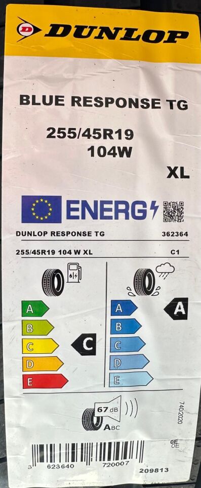 195/60R18 TL 96H XL BLUE RESPONSE TG DUNLOP