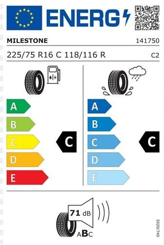 225/75R16 C TL 118/116R 10PR VANMILE MILESTONE