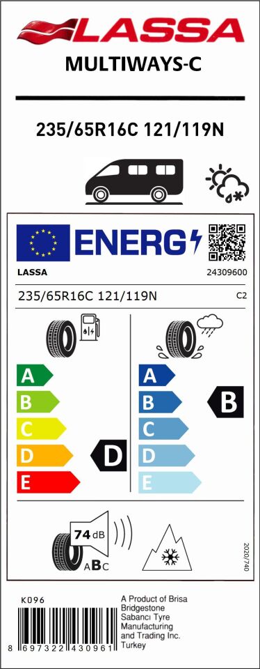 235/65R16 C 121/119N 10PR MULTİWAYS-C LASSA
