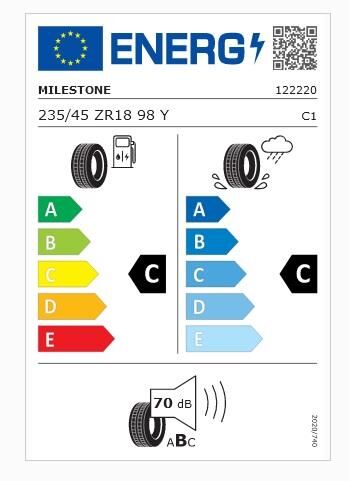 235/45R18 TL 98W REINF. CARMILE SPORT MILESTONE