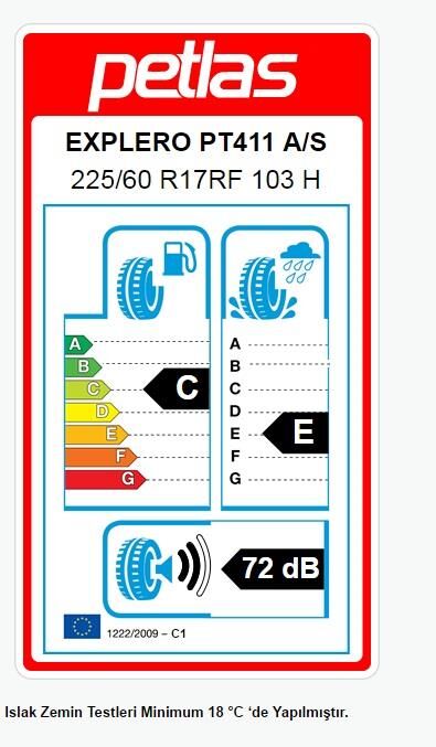 225/60R17 TL 103H REINF. EXPLERO A/S PT411 PETLAS