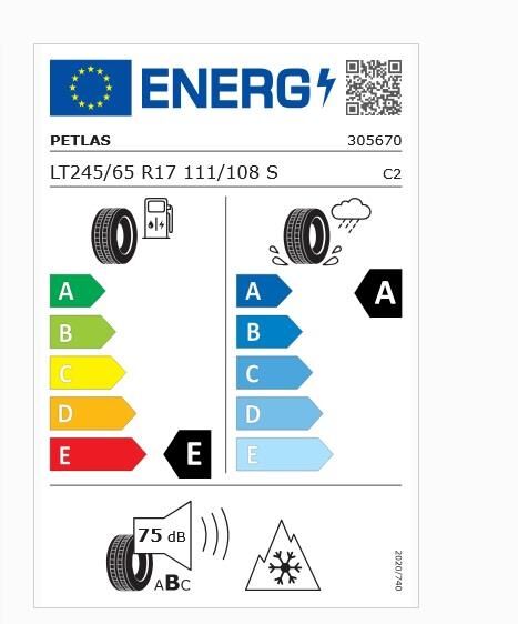 245/65R17 TL 111/108S LRE RWL PEAKLANDER A/T PETLAS