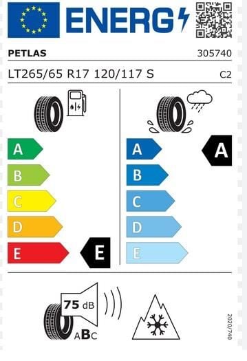 265/65R17 TL 120/117S LRE RWL PEAKLANDER A/T PETLAS