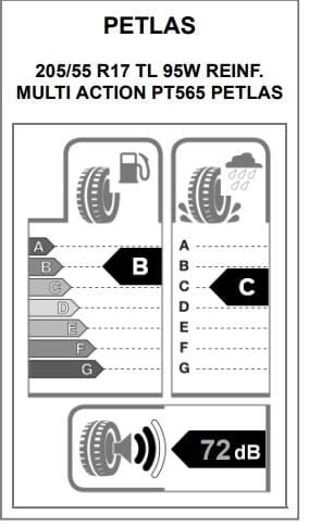 205/55R17 TL 95W REINF. MULTI ACTION PT565 PETLAS