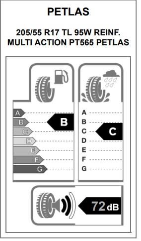 205/55R17 TL 95W REINF. MULTI ACTION PT565 PETLAS