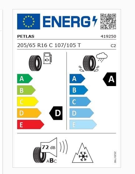 205/65R16 C TL 107/105T 8PR VANMASTER + A/S PETLAS