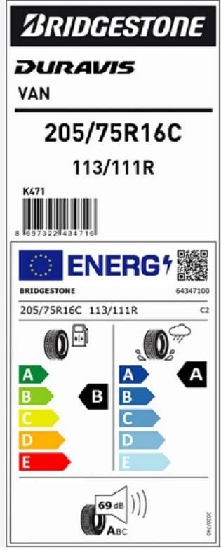 205/75R16 C 113/111R DURAVIS VAN BRIDGESTONE