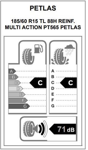 185/60R15 TL 88H REINF. MULTI ACTION PT565 PETLAS