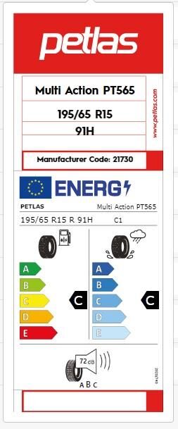 195/65R15 TL 91H MULTI ACTION PT565 PETLAS