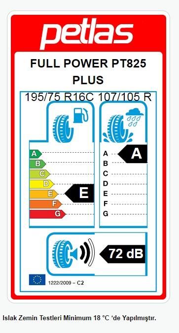 195/75R16 C TL 107/105R 8PR FULL POWER PT825 PLUS PETLAS