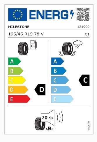 195/45R15 TL 78V CARMILE MILESTONE