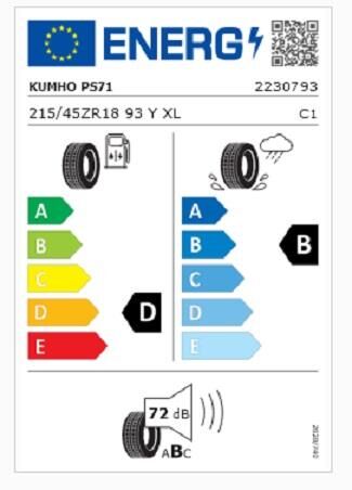 215/45R18 93Y XL PS71 KUMHO