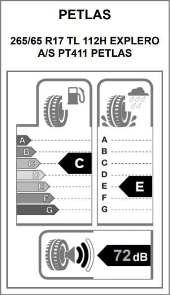 265/65R17 TL 112H EXPLERO A/S PT411 PETLAS