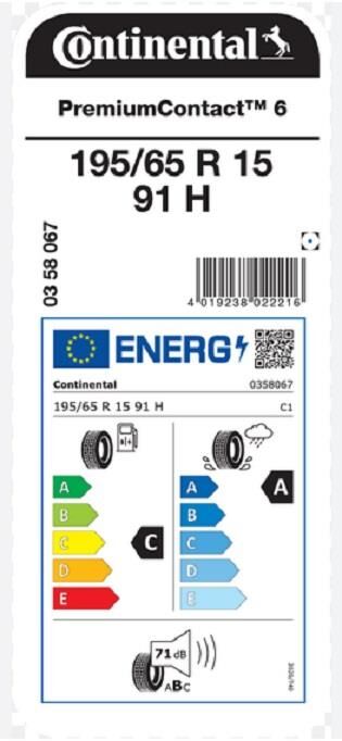 195/65R15 91H PC6 CONTİNENTAL