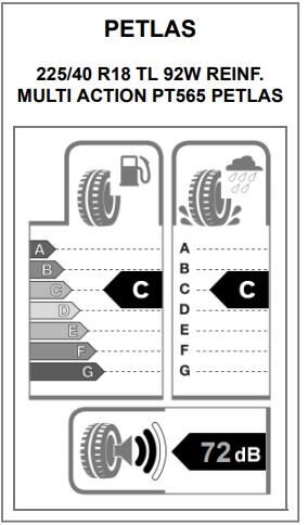 225/40R18 TL 92W REINF. MULTI ACTION PT565 PETLAS